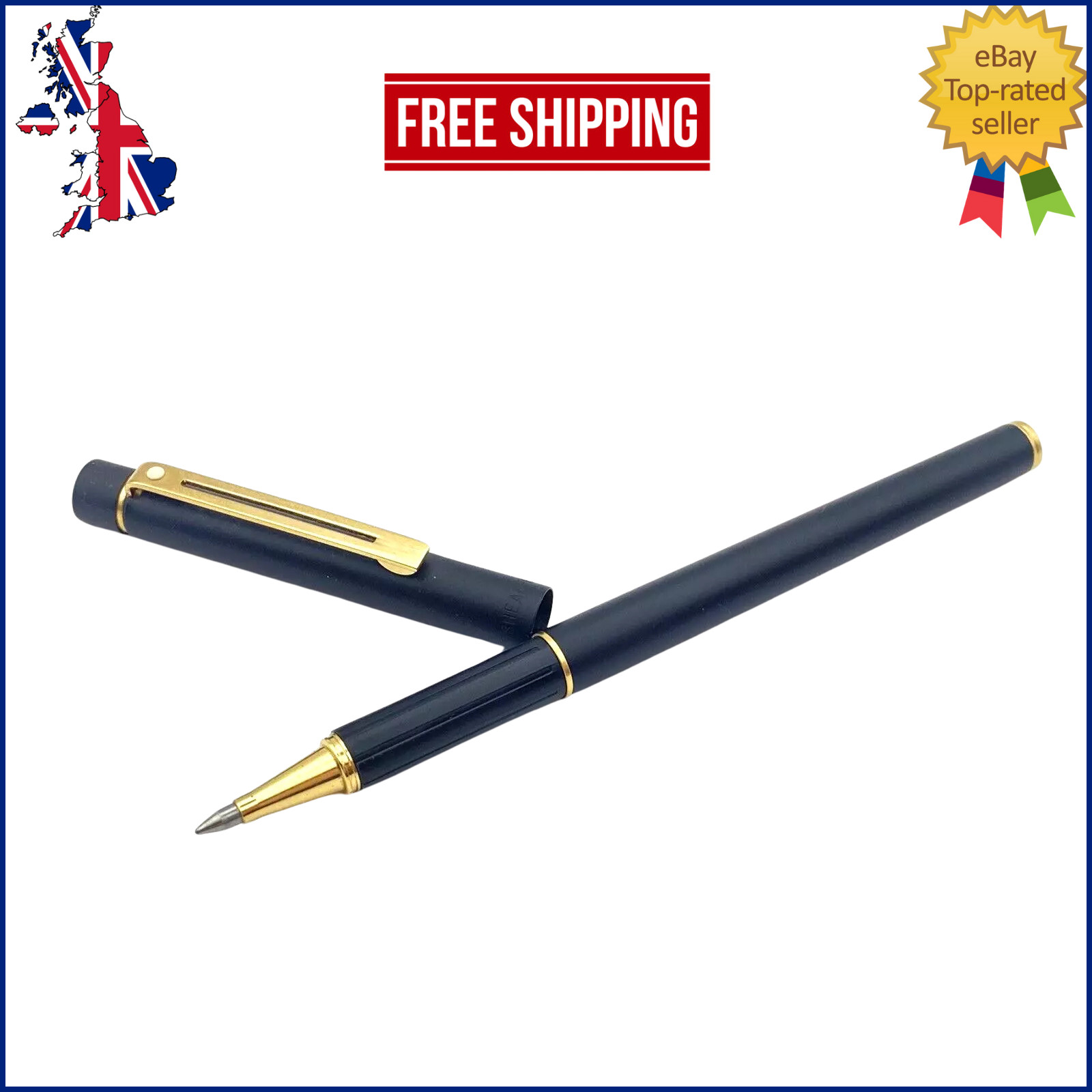 VINTAGE SHEAFFER SLIM TARGA ROLLERBALL PEN IN MATTE BLACK MADE IN UNITED STATES