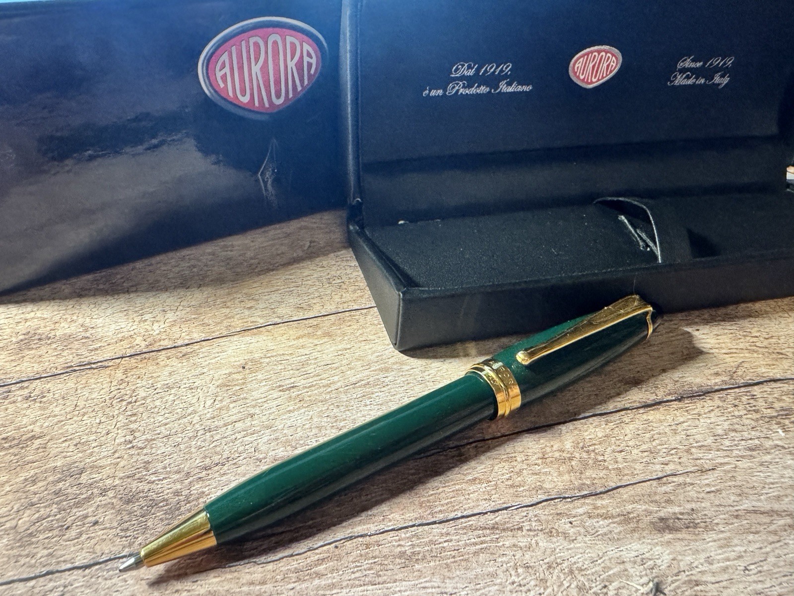 AURORA IPSILON Ballpoint Pen, SATIN GREEN | Barely used, NM, Italy, not fountain