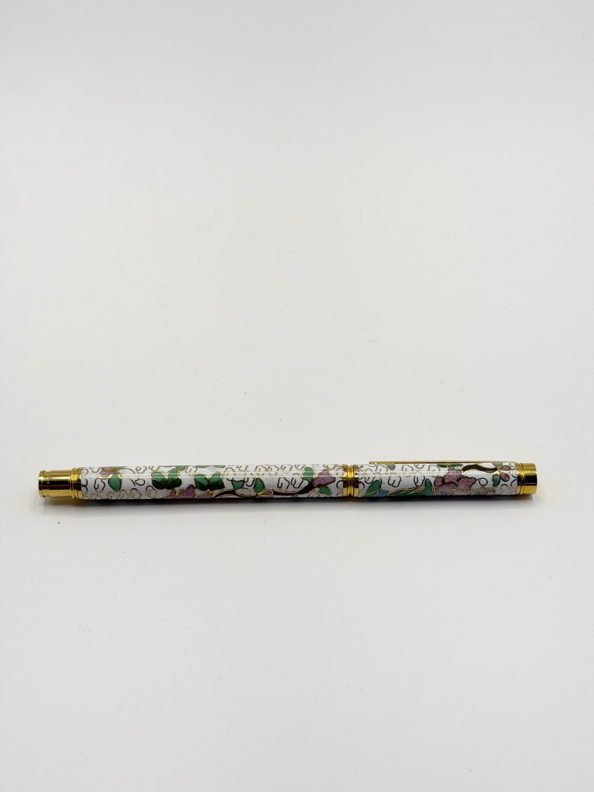 Vintage Cloisonne Enamel Ballpoint Pen – Floral Design