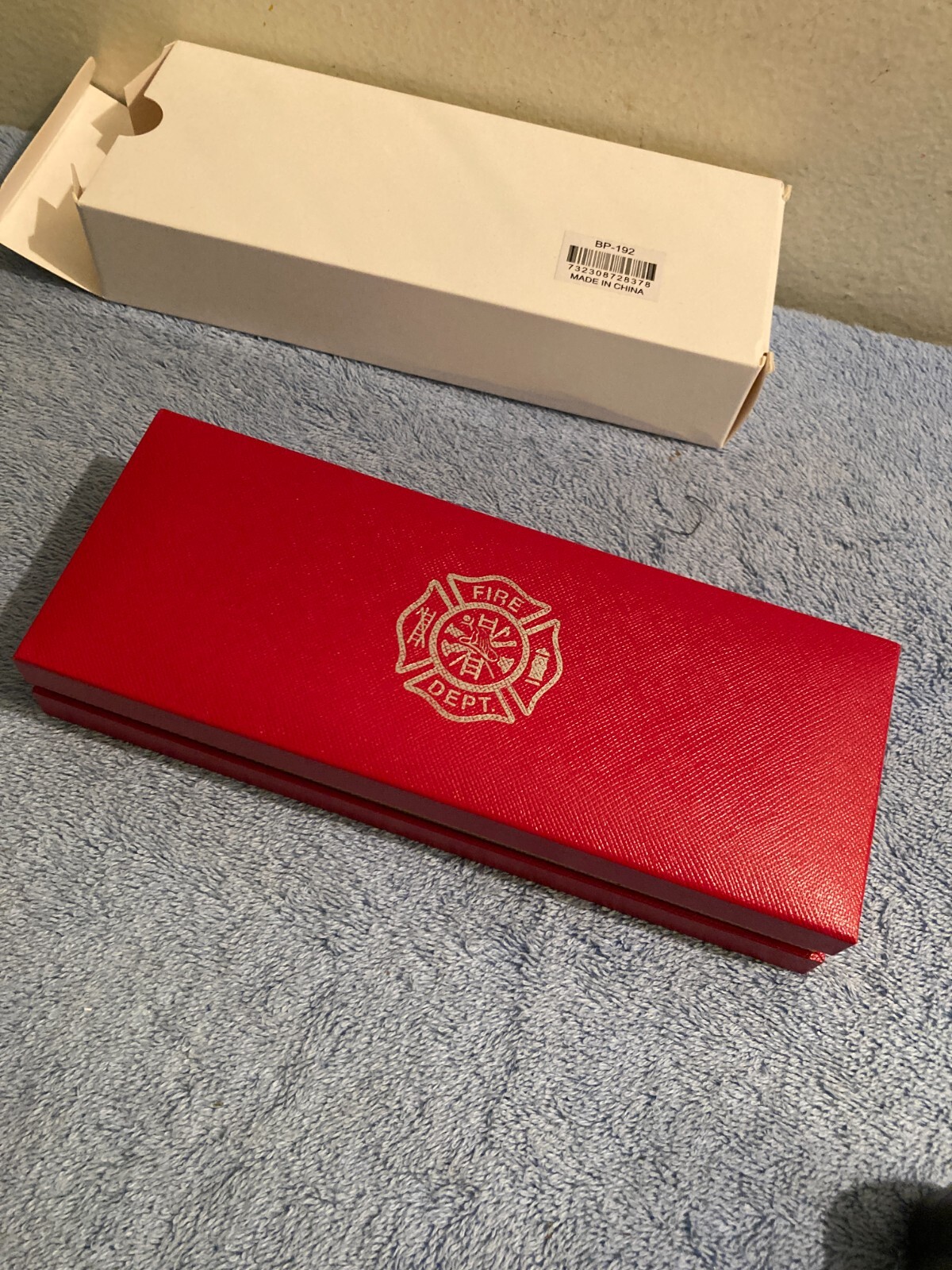 NEW Fire Dept. Black Ink Ballpoint F.D. Ballpoint Pen Red Cap