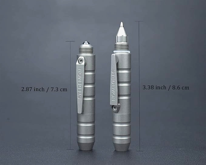 Stedemon P01 Titanium EDC Pocket Pen Glass Breaker Extra Refill Black Ink