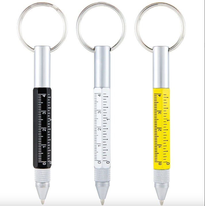 3 Monteverde Tool Keychain Ballpoint Pen, Brand New, Black, Silver and Yellow
