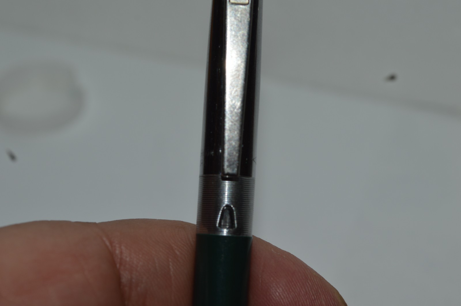 UNIPECO Ballpoint Pen Dark Green Square Clicker Light Used Circa 1960’s Tested