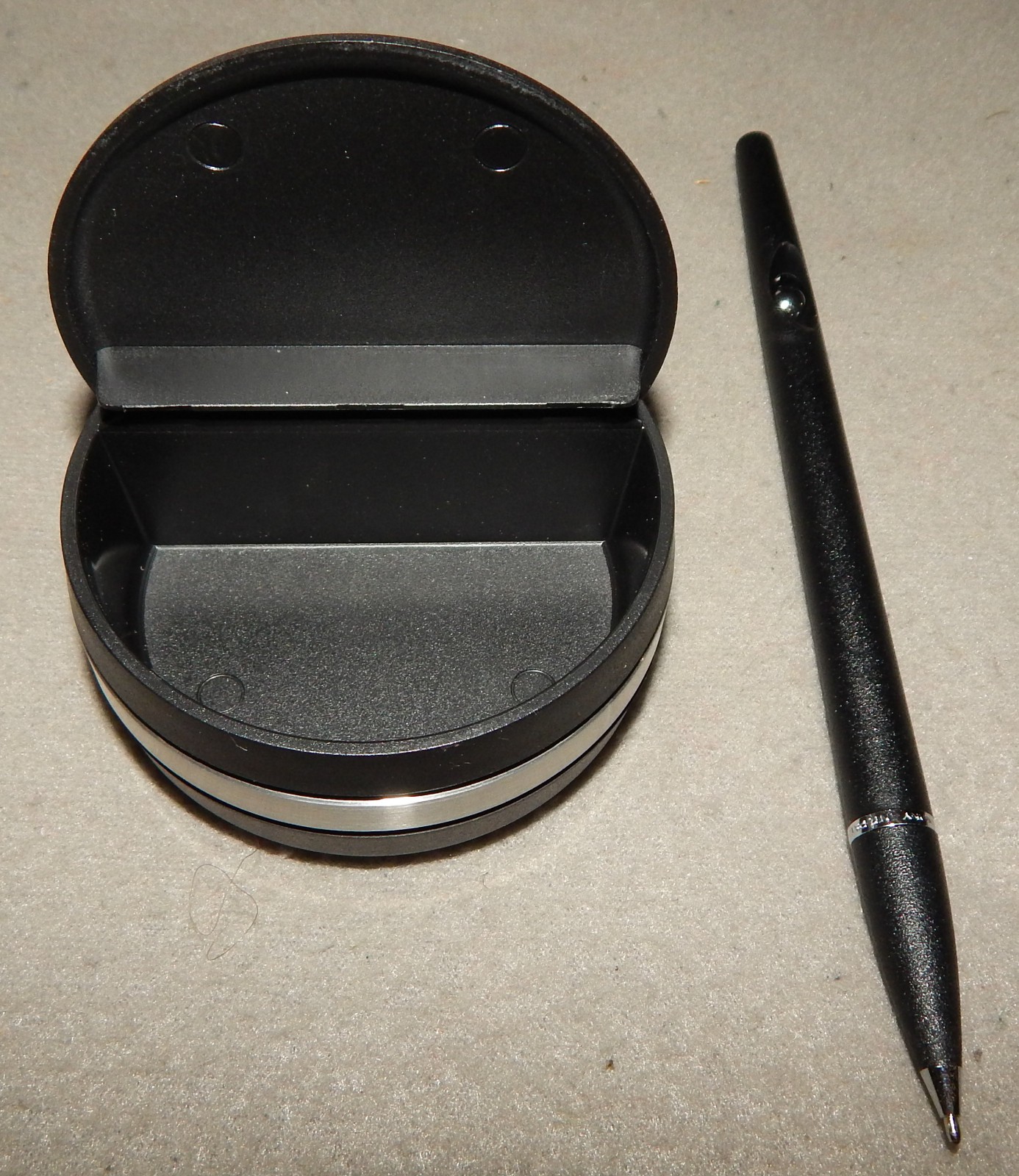 Vintage He Lives Pen & Holder Set, Henckels Aachen Germany, Ball Bearing Design