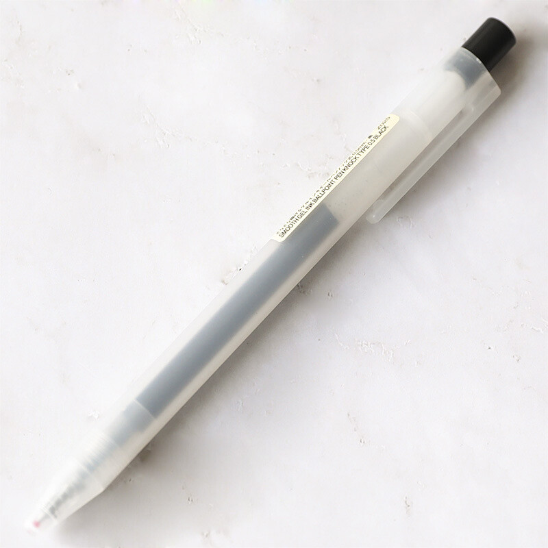 10pcs MUJI Smooth Gel-Ink 0.5mm Press Pen Ballpoint Pens Blue/Black/Red/Darkblue