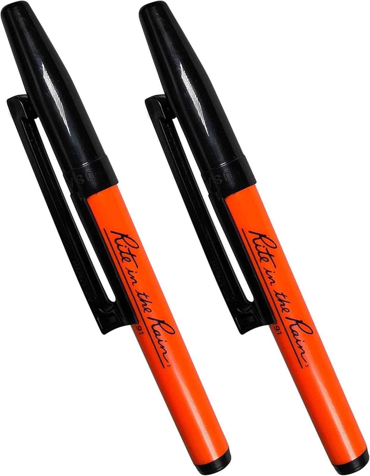 Rite In The Rain All-Weather Belt Holster Revmark Pen Orange 2-Pack Black 0.9Mm