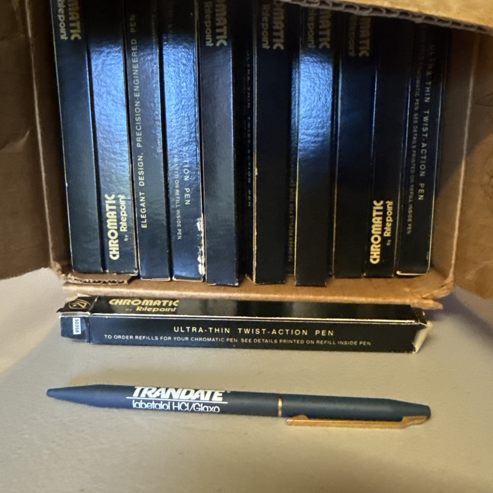 63 Total Chromatic Ballpoint Pen Dark Blue Made In USA All Metal Circa 1970’s