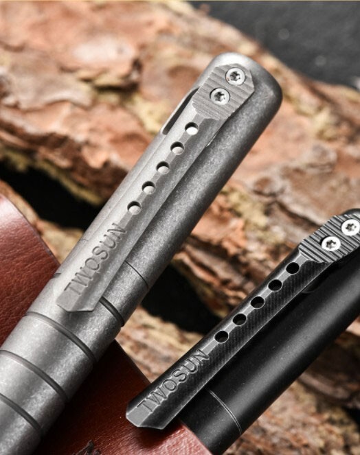 New Practical Titanium Alloy Pocket Ball Pen Signature EDC Pens w/ 5 G2 Refills