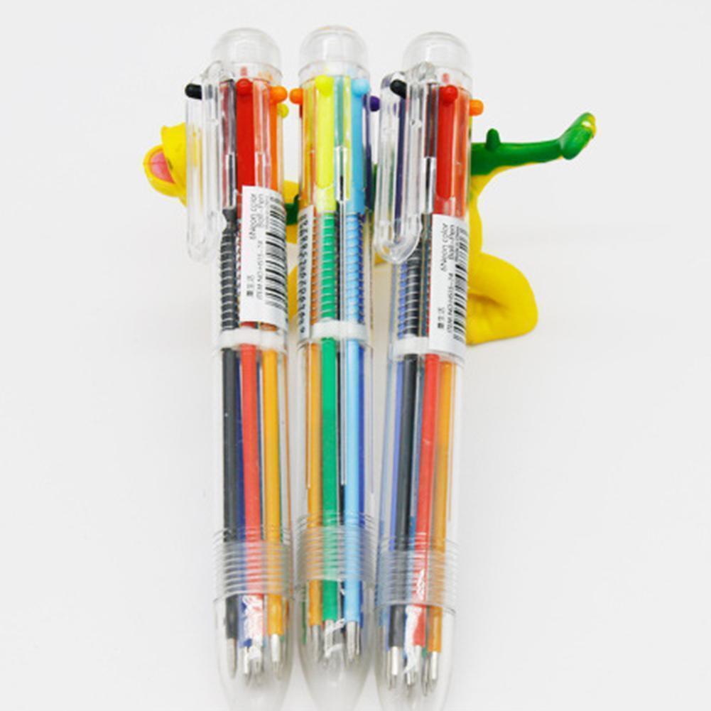 1pcs MultiColor 6 in 1 Color Ballpoint Pen Ball Point Pens Kids School Office