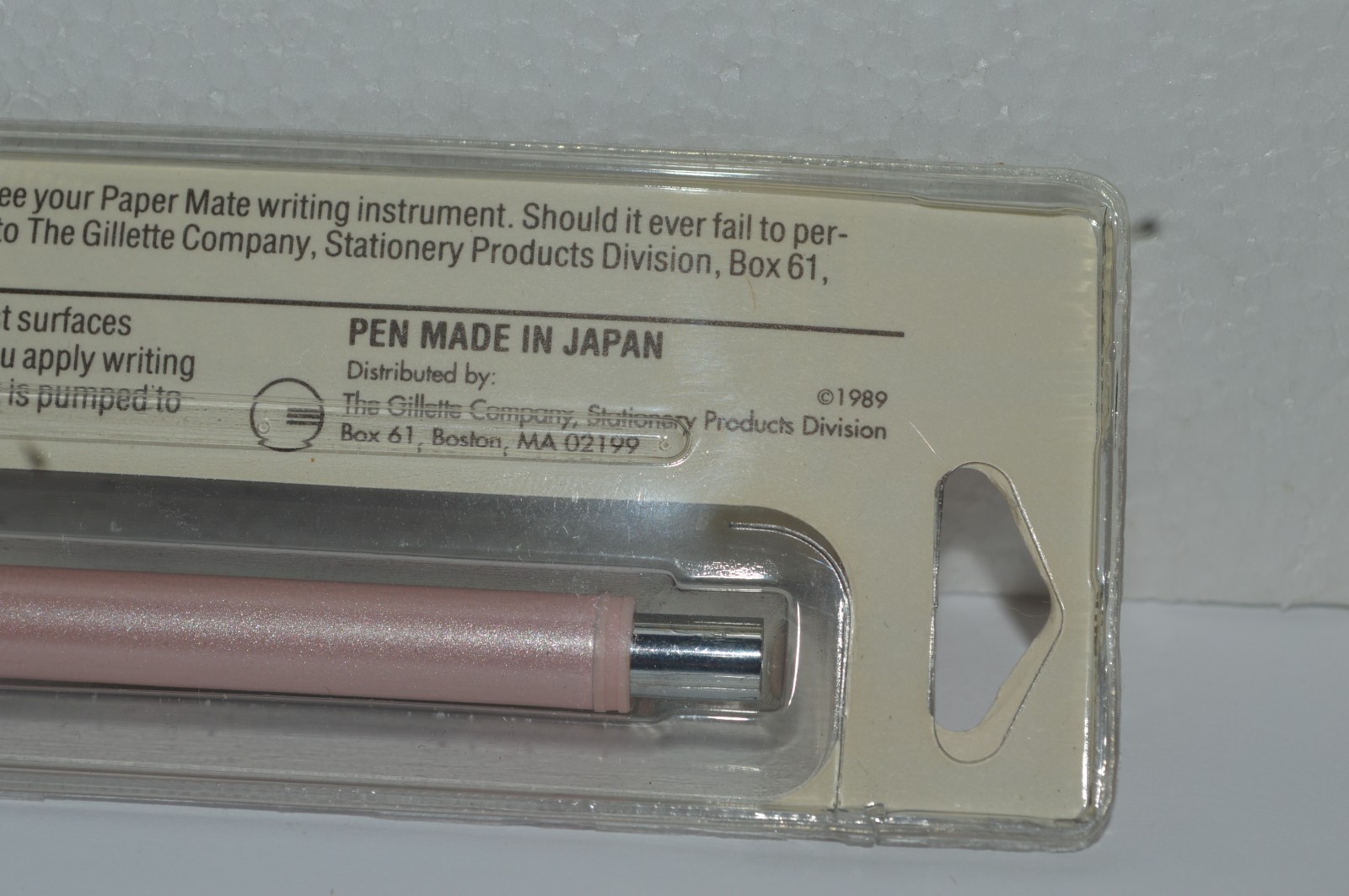 PAPER MATE Limited Edition Ball Pen Pearlescent Soft Pink Japan Made 1989 MIP