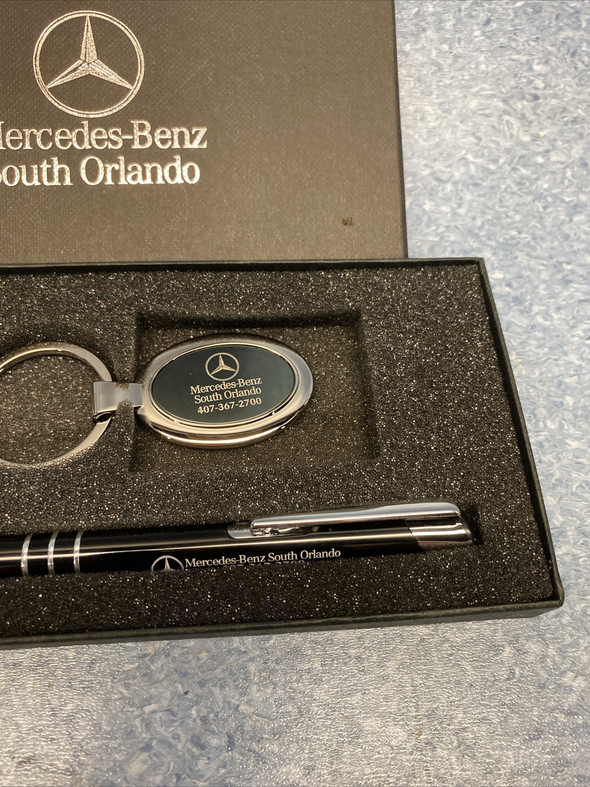 Mercedes Benz Pen with Gift Box key chain Engraved South Orlando Florida READ