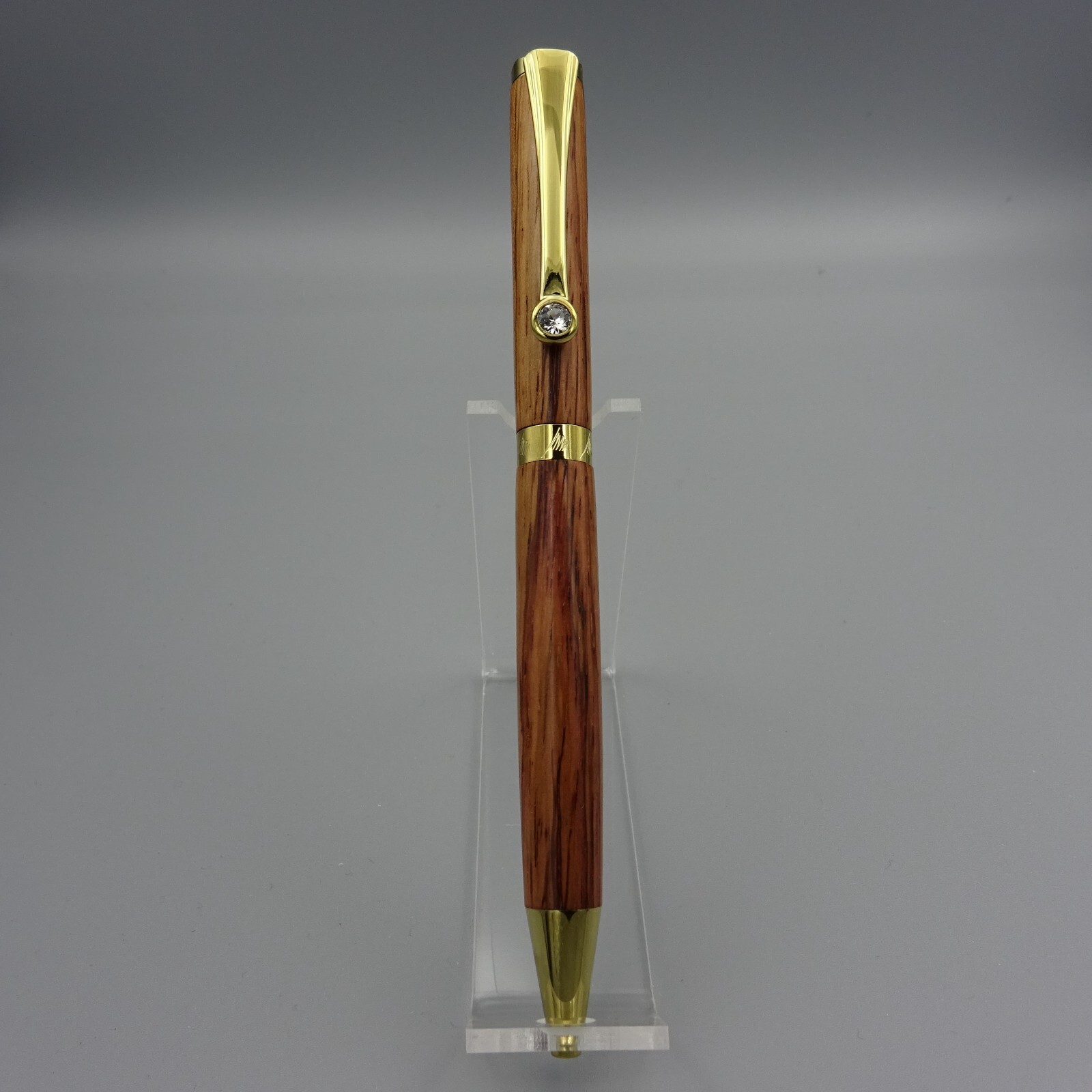 HAND MADE DIANA TWIST PEN by DAYACOM w HONDURAN ROSE BARREL and GOLD TRIM Di07