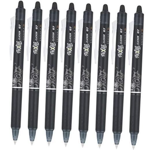 FriXion Clicker Erasable Gel Pens, Fine Point (0.7mm), 8 Count (Pack of 1)