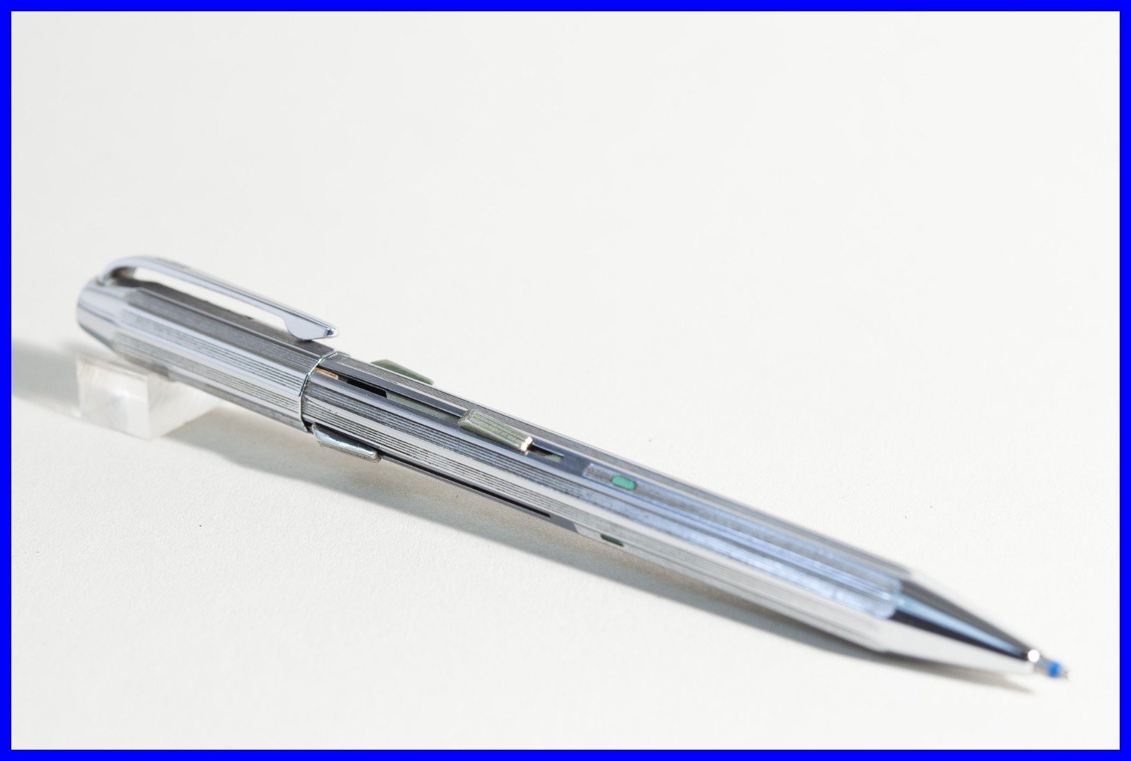 1960s FEND 4 Color Ballpoint Pen In Steel Chrome With Slide Mechanism New Leads