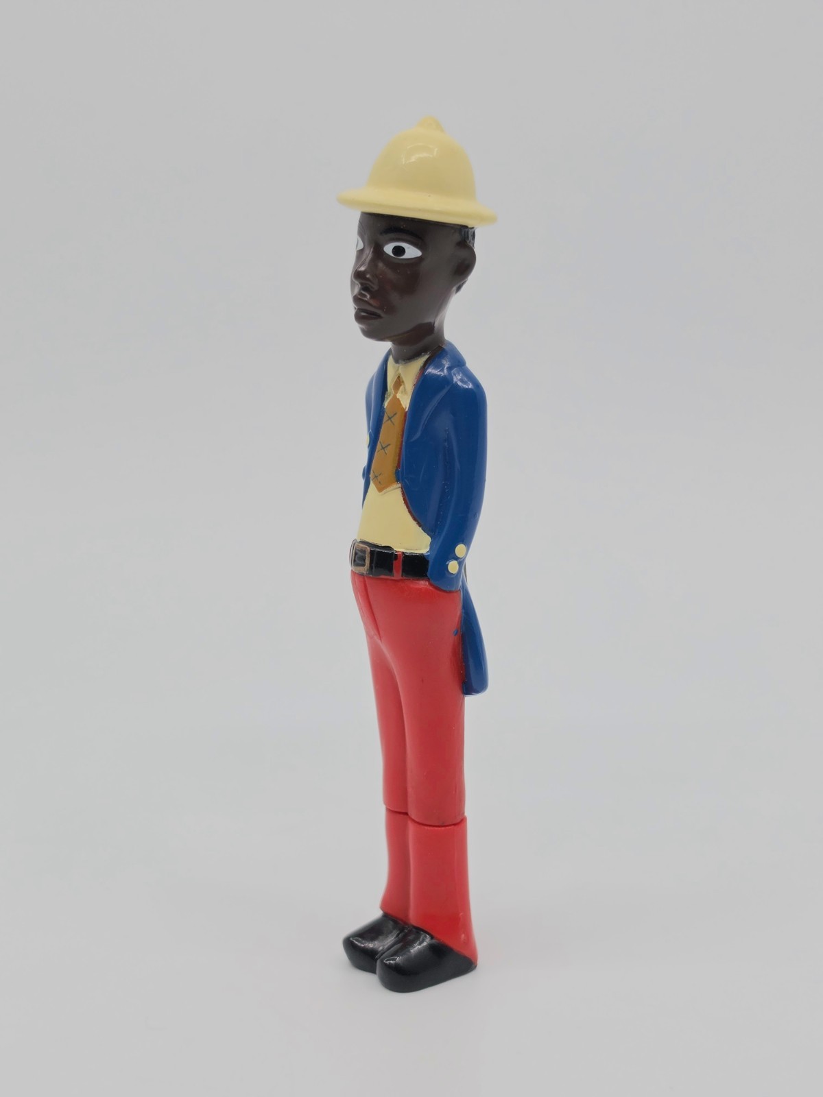 Rare Colonial Figure Novelty Pen African Colon Statue 5.5″ NOS Heart and Star