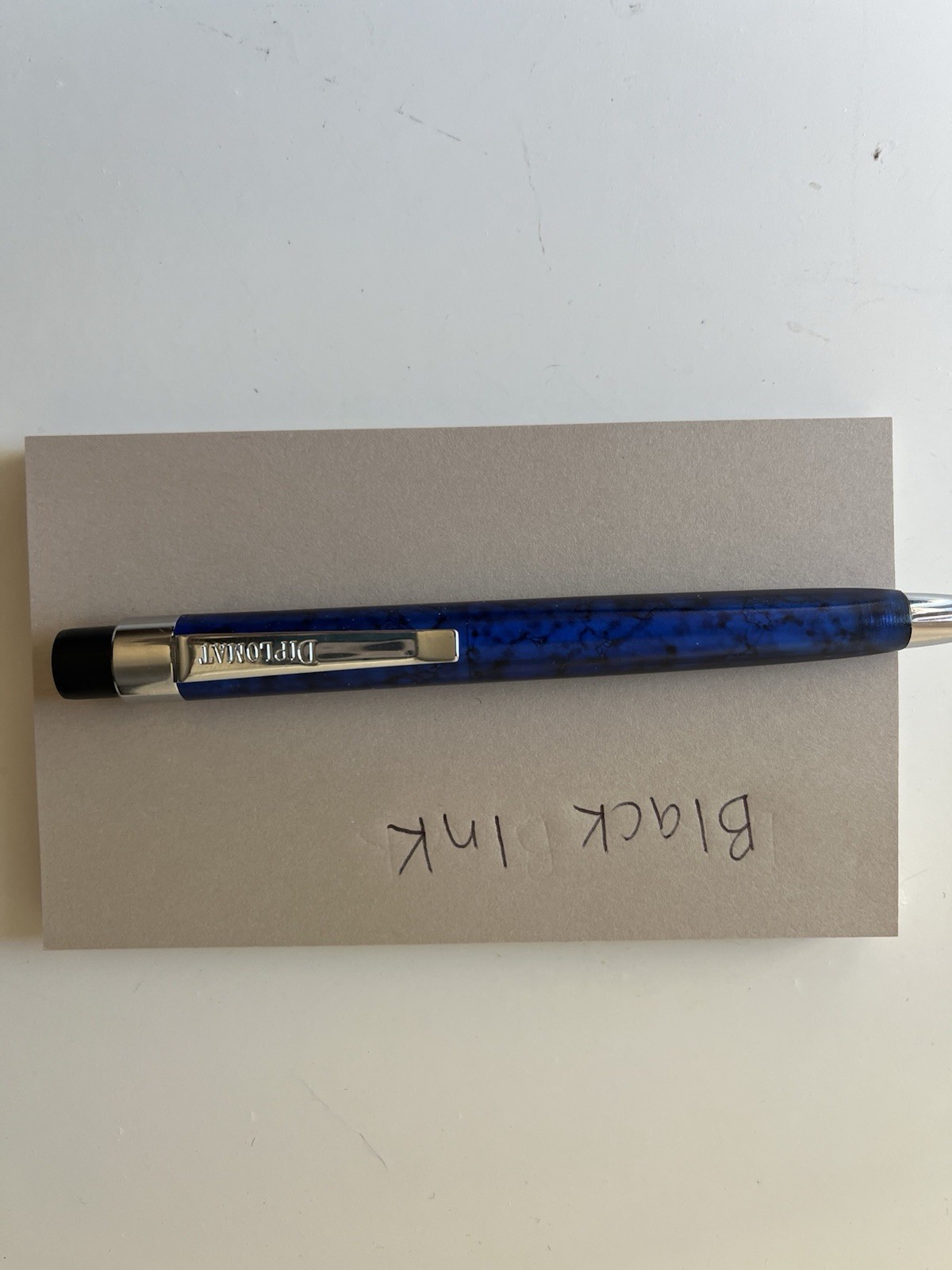 Diplomat Marble Blue Plastic Ball Point Pen USED, MADE IN GERMANY