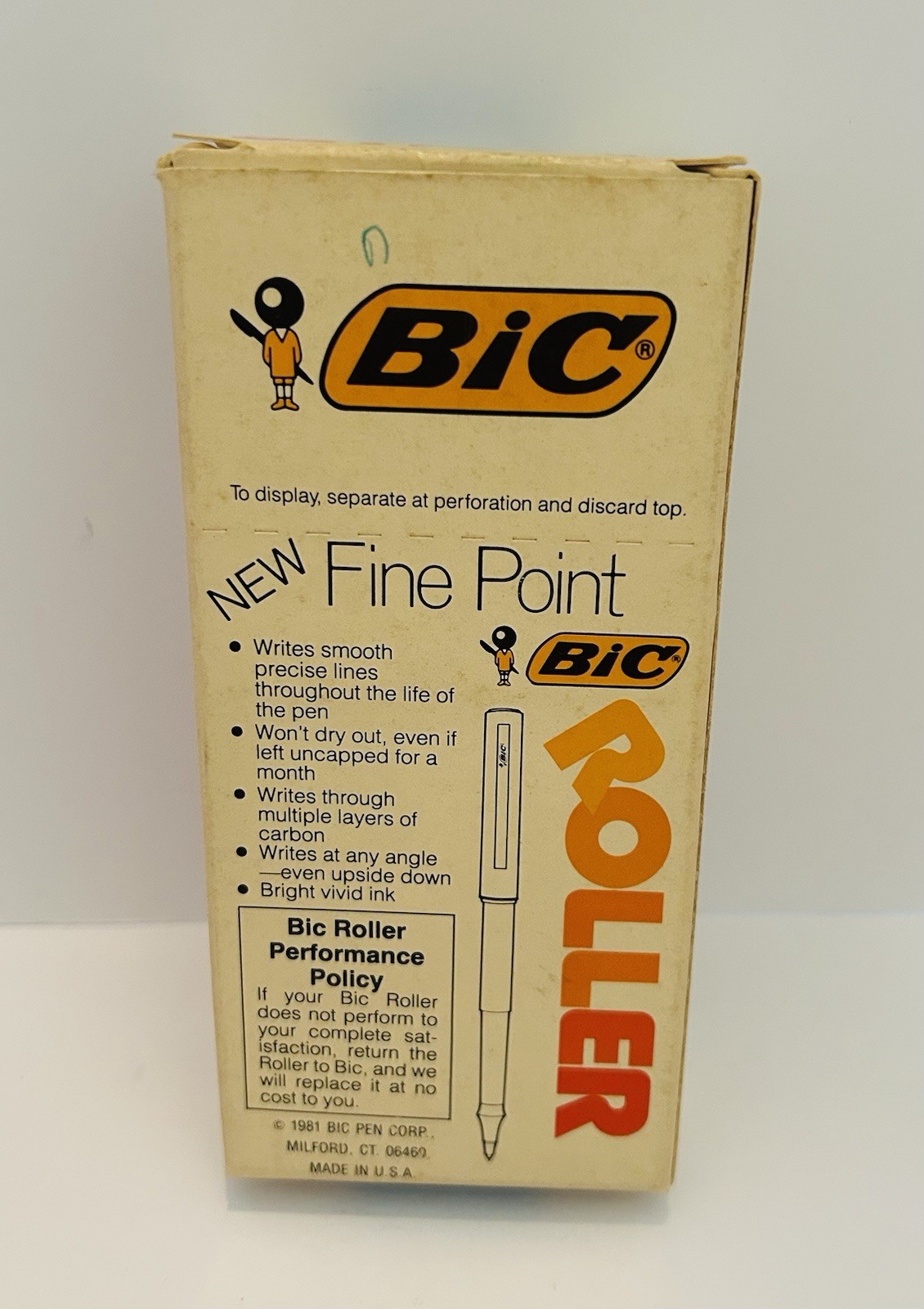 Vintage SET OF 12 ~ BIC Fine Point Roller ~ BLUE ~ 1981 ~ Made In USA ~