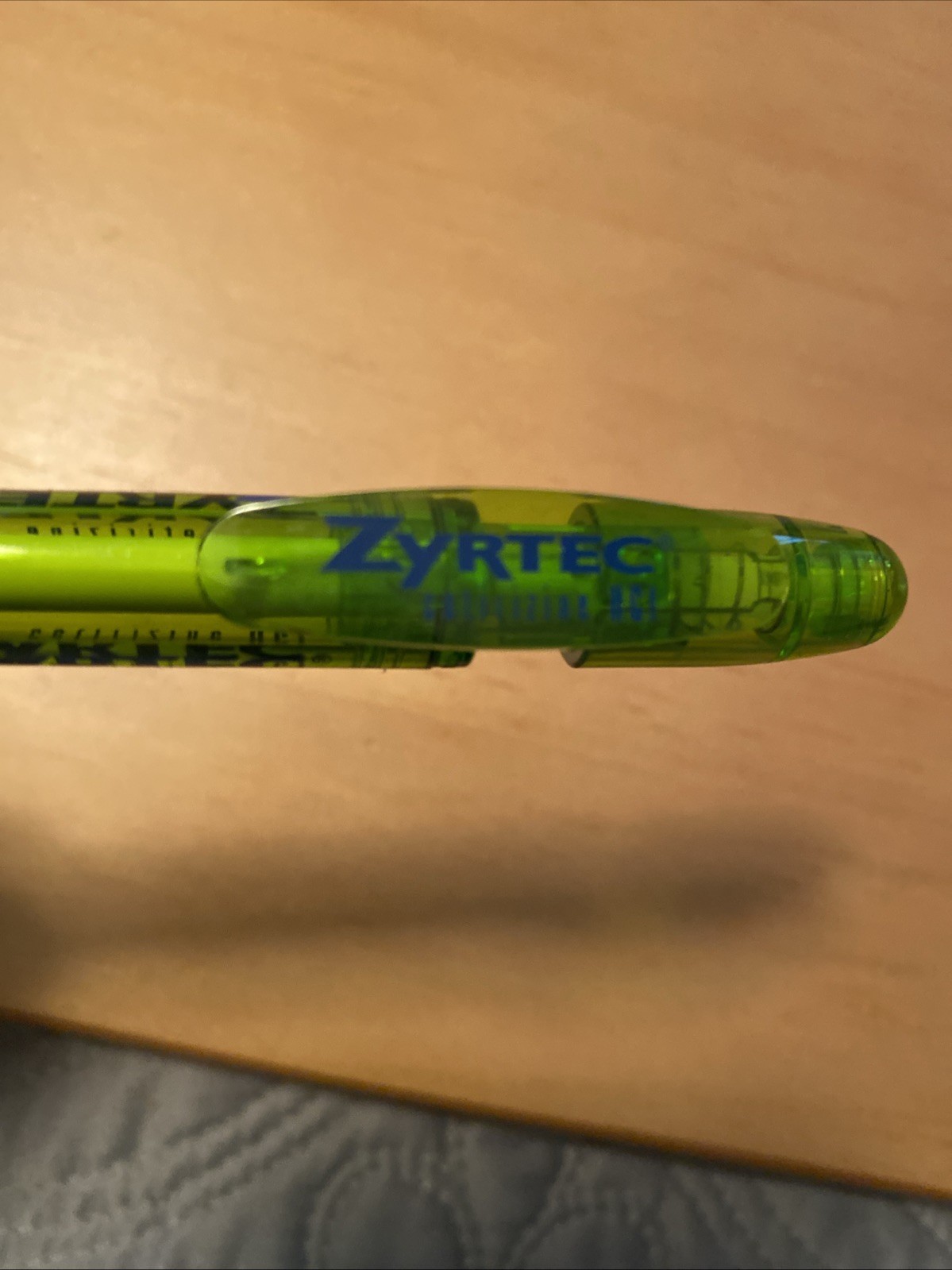 Inoxcrom Pharmaceutical Advertising Ball Pen ZYRTEC Ergonomic Grip See Through