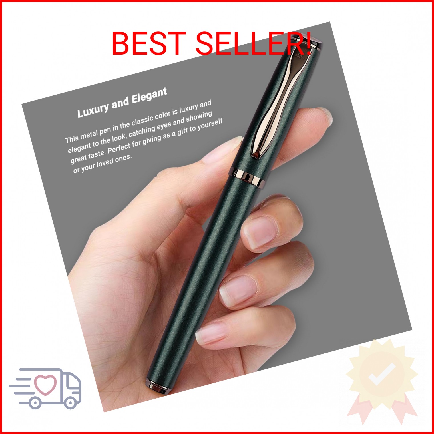 Penagic Luxury Rollerball Pen, Black Ink, Fine Point, Unisex, Professional Writi