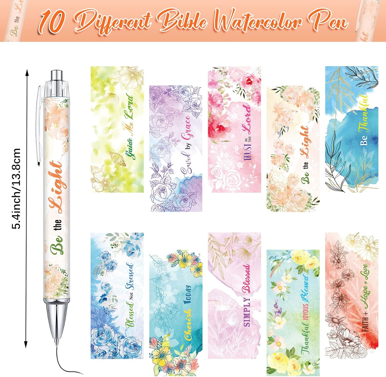 10 Pcs Christian Pens for Women Religious Ink Pens Easter Gifts Inspirational Qu