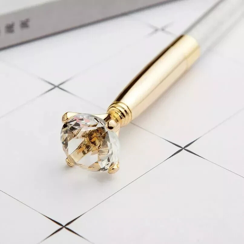 1pc Diamond Ballpoint Pen Big Gem Metal Ball Pen With Large Diamond Magical Pen