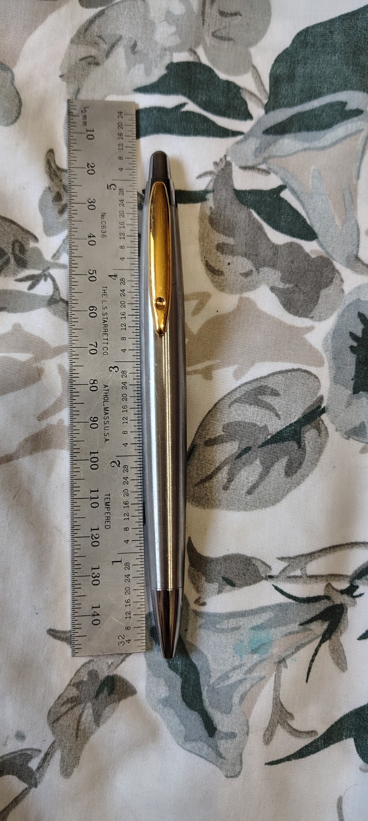 Inoxcrom Oversize Stainless Steel & Gold Trim Ball Point Pen Spain