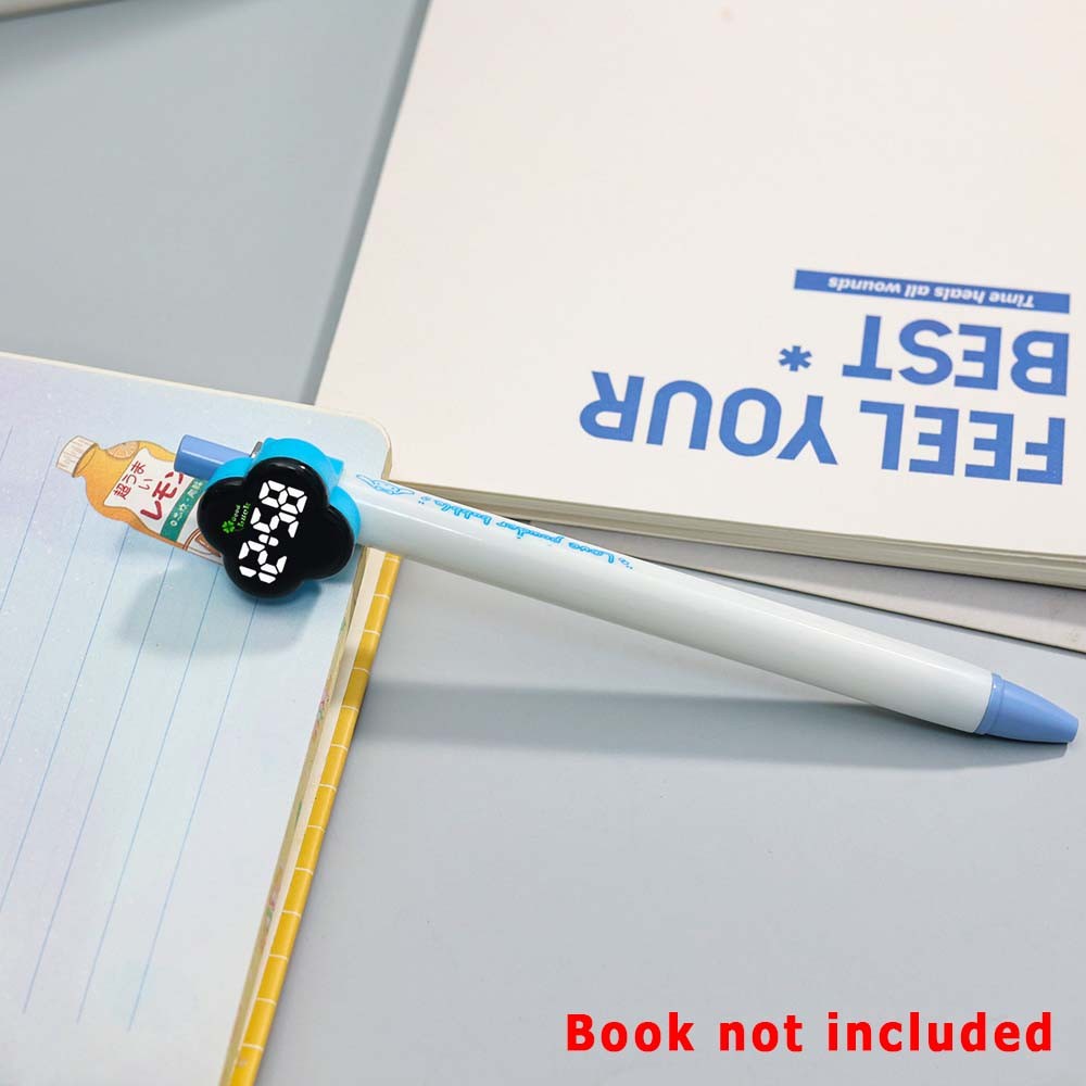 Silent Pen-Cap Digital Noiseless Hidden Student Silent Exam Clover Pen Cap Watch