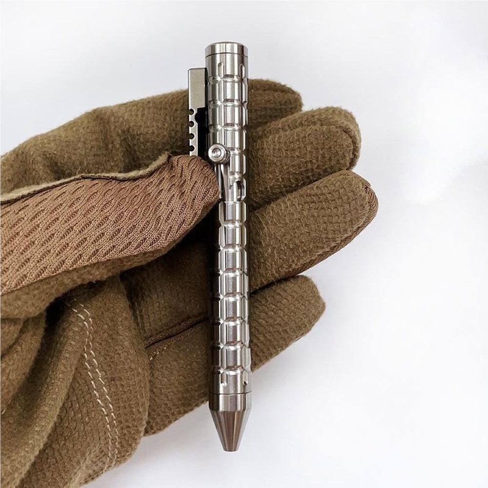 Titanium Alloy Mini Ballpoint Pen Bolt Action EDC Pocket Signature Pen Outdoor