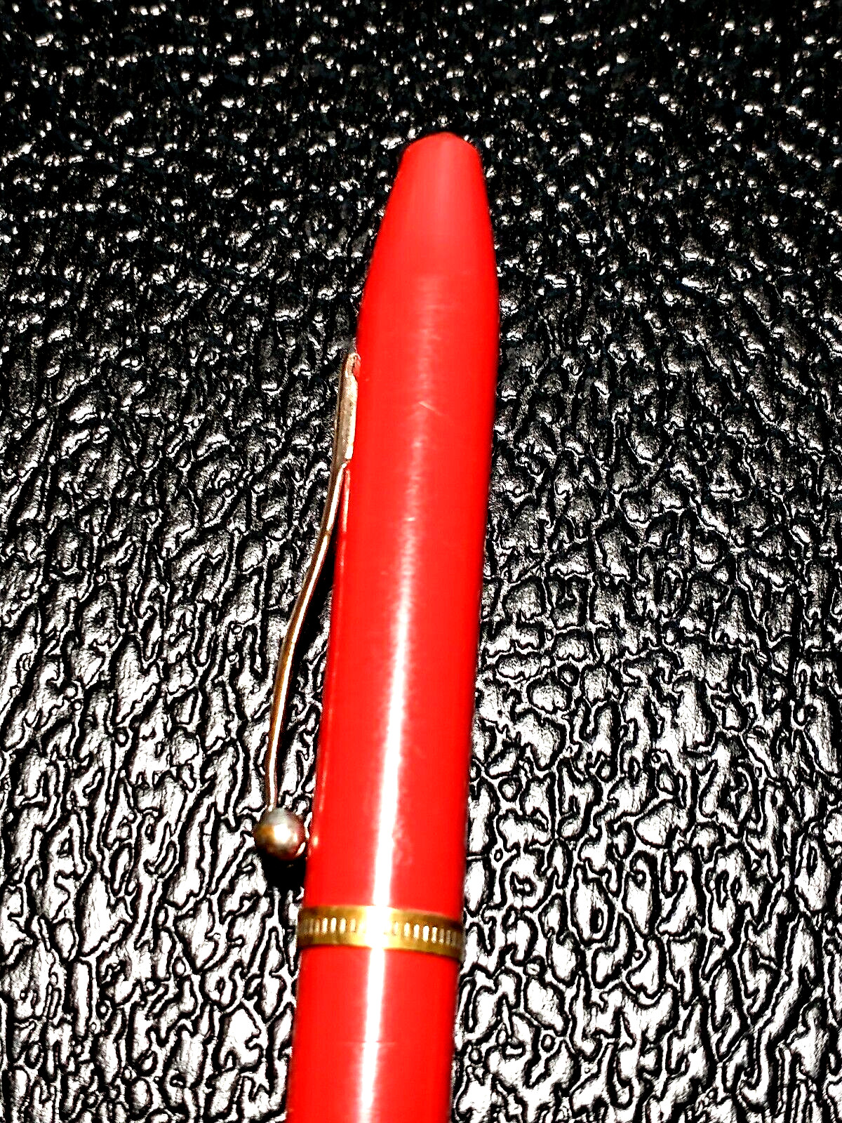 VINTAGE ARNOLD MECH PENCIL IN FIRE RED CELLULOID WITH CHROME TRIM NICE ANTIQUE