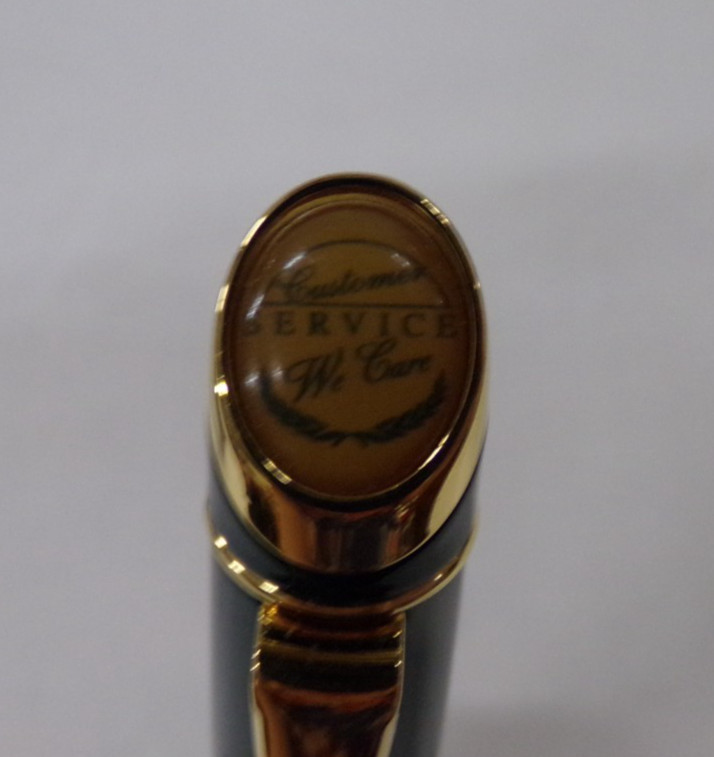 Vintage Quill 747 Green w Gold Trim Writing Pen in Box Customer Service We Care