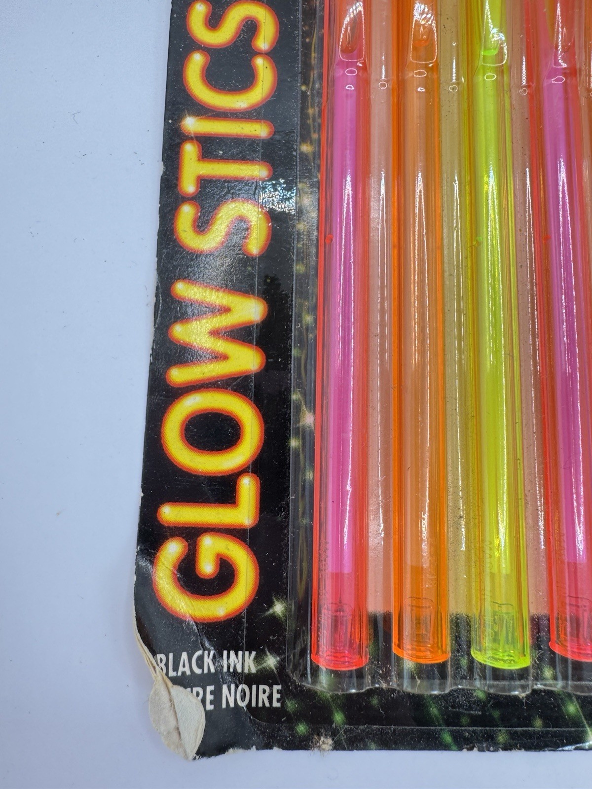 Vintage Bic Wavelengths Glow Stics Pens Stick Neon 90s Black Ballpoint USA