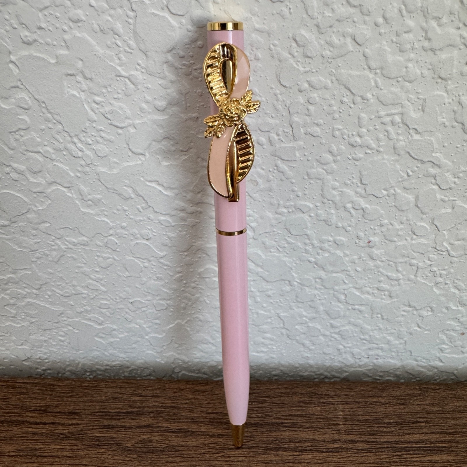 Vintage 1995 Avon Pink Enamel Breast Cancer Awareness Ballpoint Pen