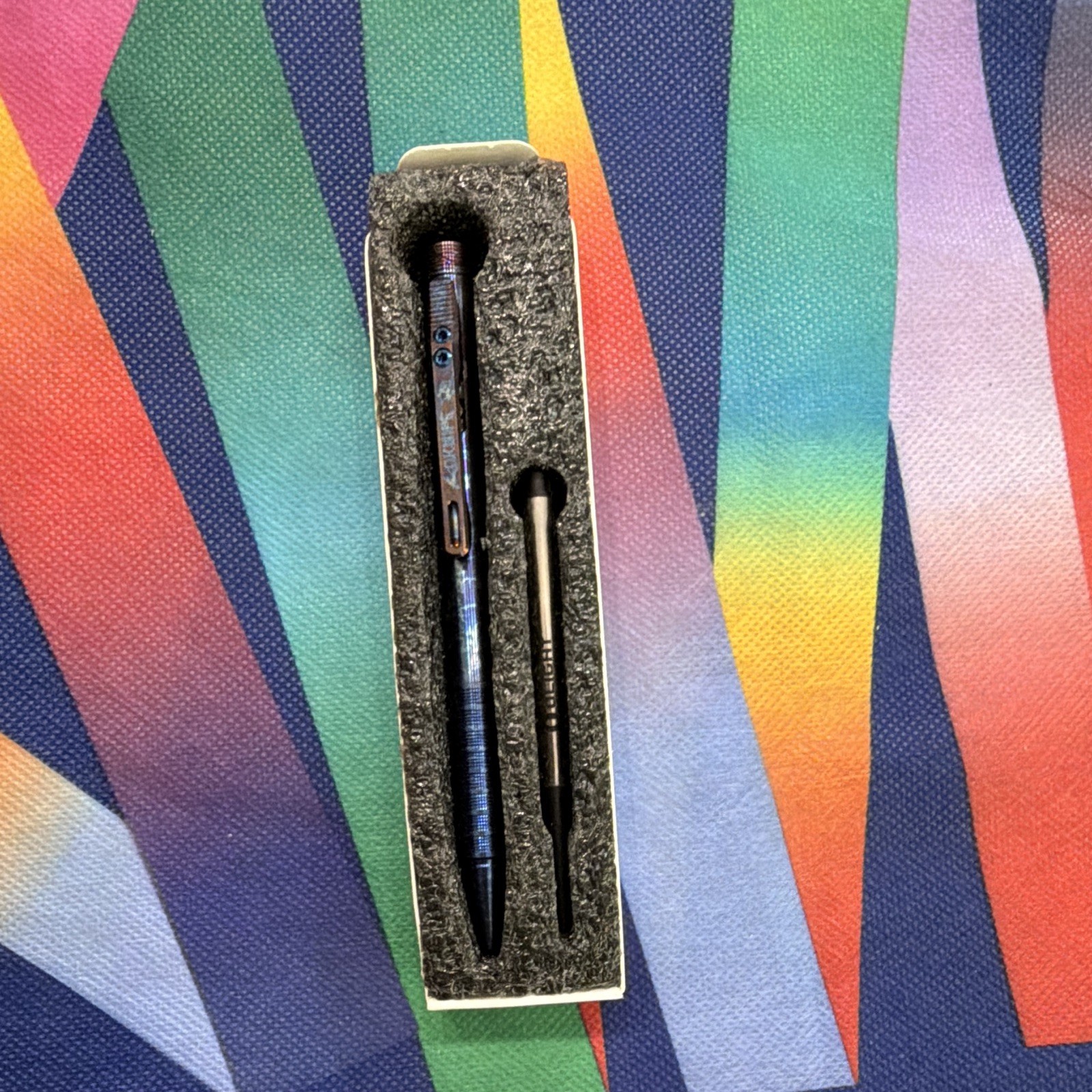 OKNIFE B1 Titanium Ballpoint Pen 0.7mm Black Ink Quick Dry w/ Box