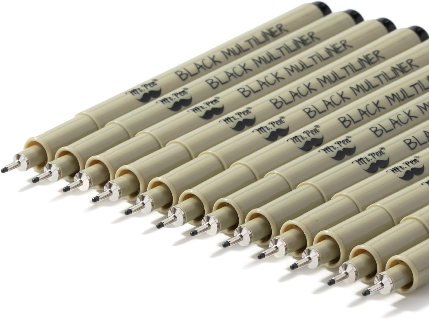 Precision 0.5mm Black Fineliners – Ideal for Sketching & Journaling, 12 Pack