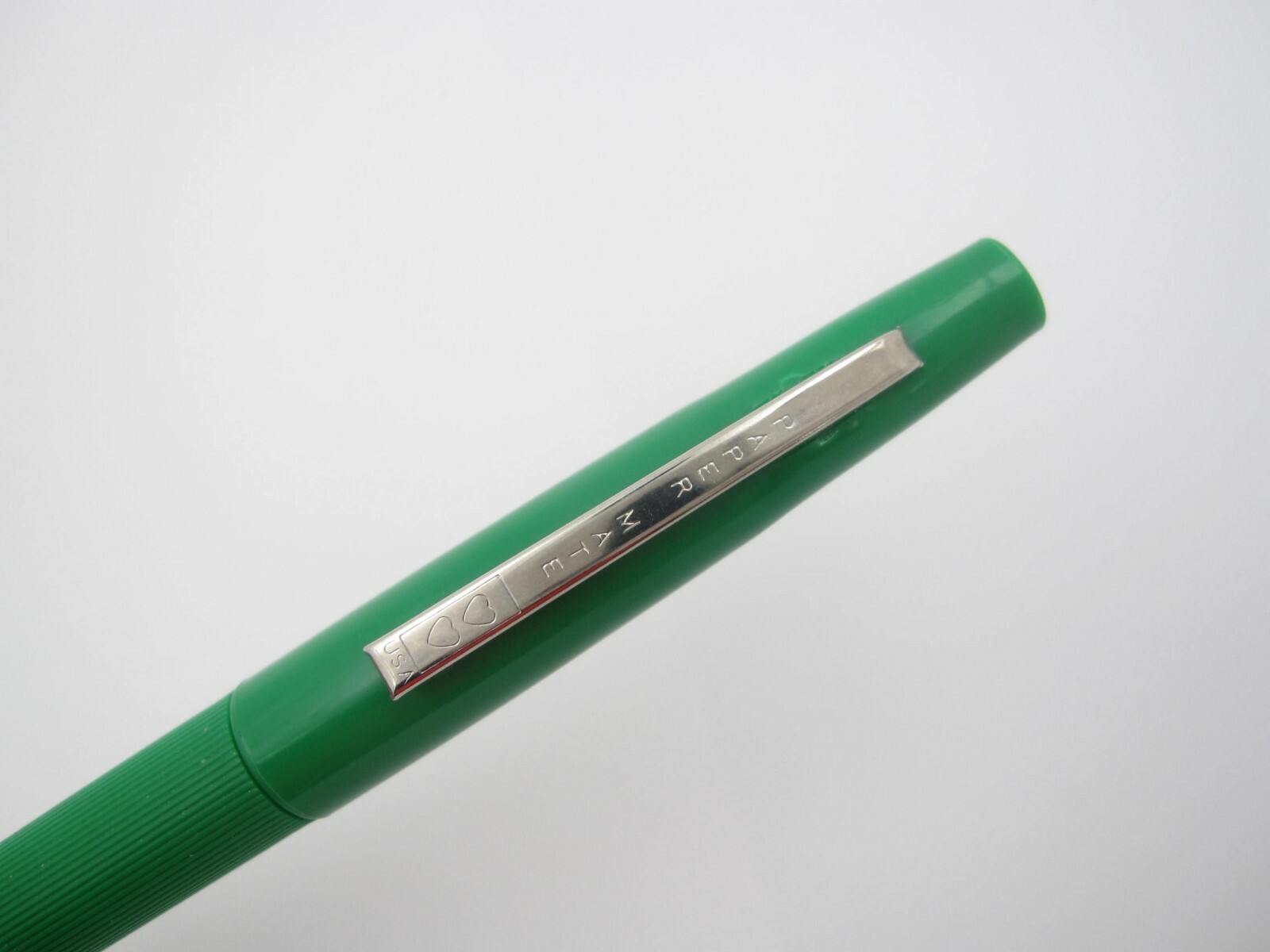 Vintage Paper Mate Double Heart Green Pen (Works) Made in USA