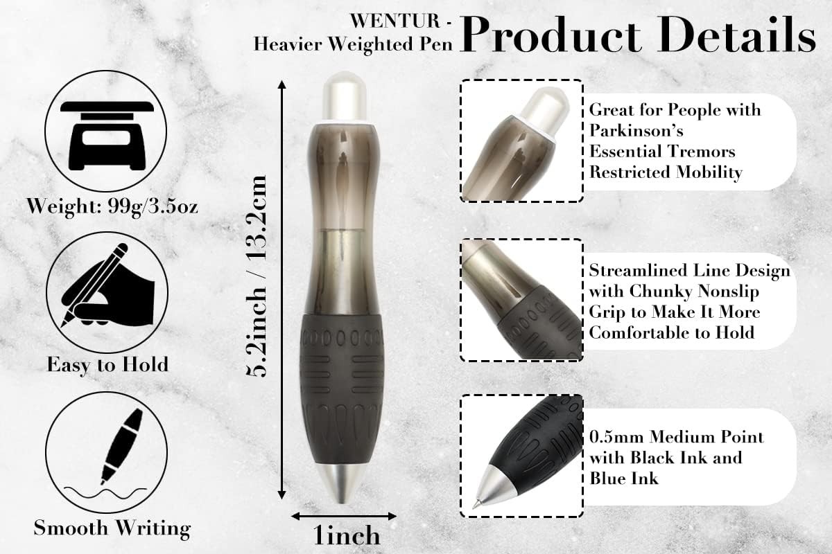 Weighted Fat Pen for Parkinson’s – Easy Grip for Arthritis