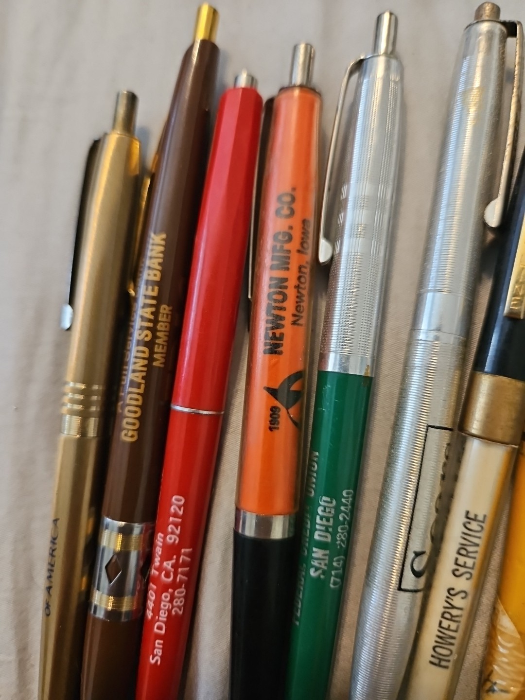 Lot of 15 Vintage Advertising Ballpoint Pens Branded Rare+ Bic Clic