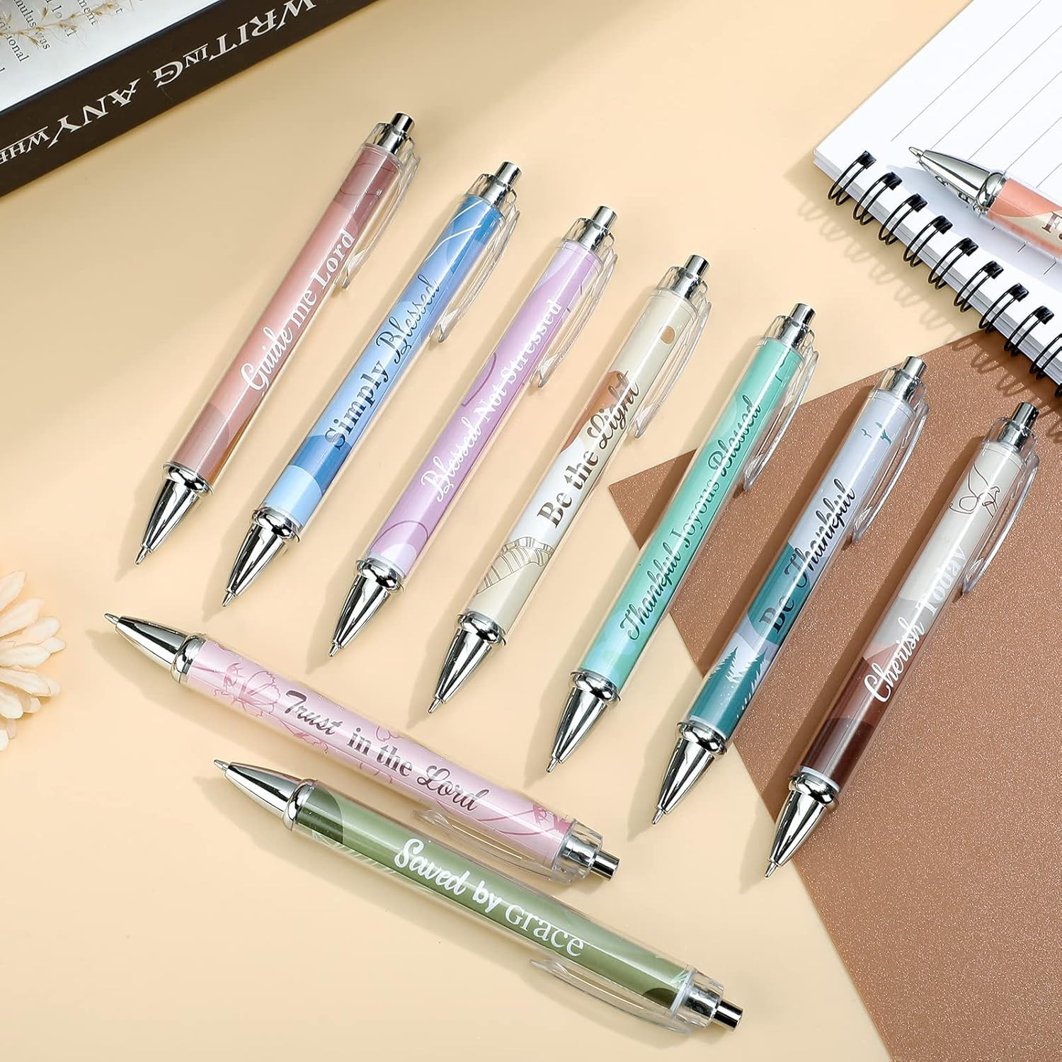 Tinlade 10 Pcs Christian Pens for Women Religious Ink Pens Easter Gifts Inspirat