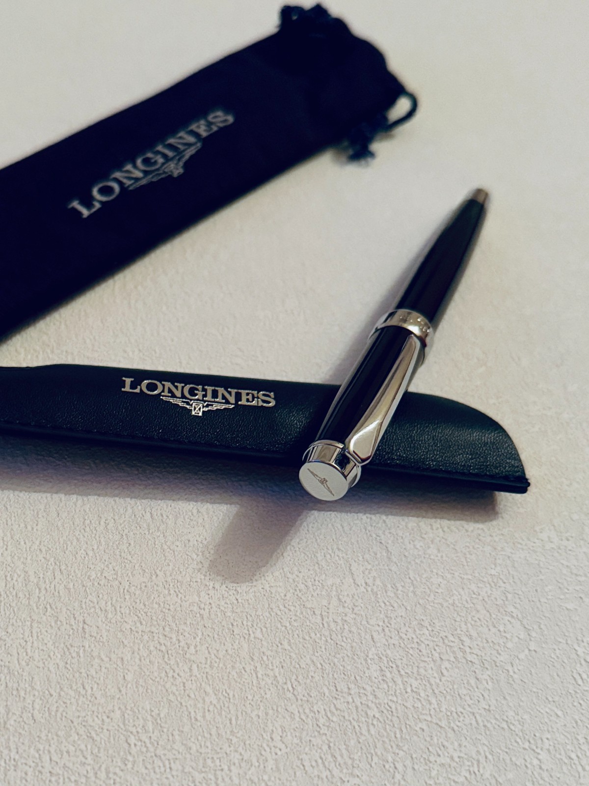 Longines Luxury Watch VIP Gift Executive Rollerball Pen Leather Pouch + Dust Bag