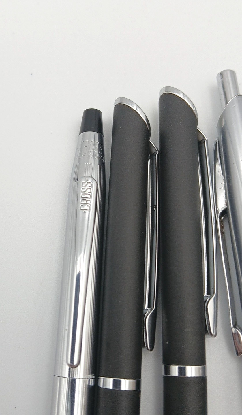 Lot of 4 Ballpoint Pens Cross Quill Ritepoint Company Logo PARTS OR REPAIR