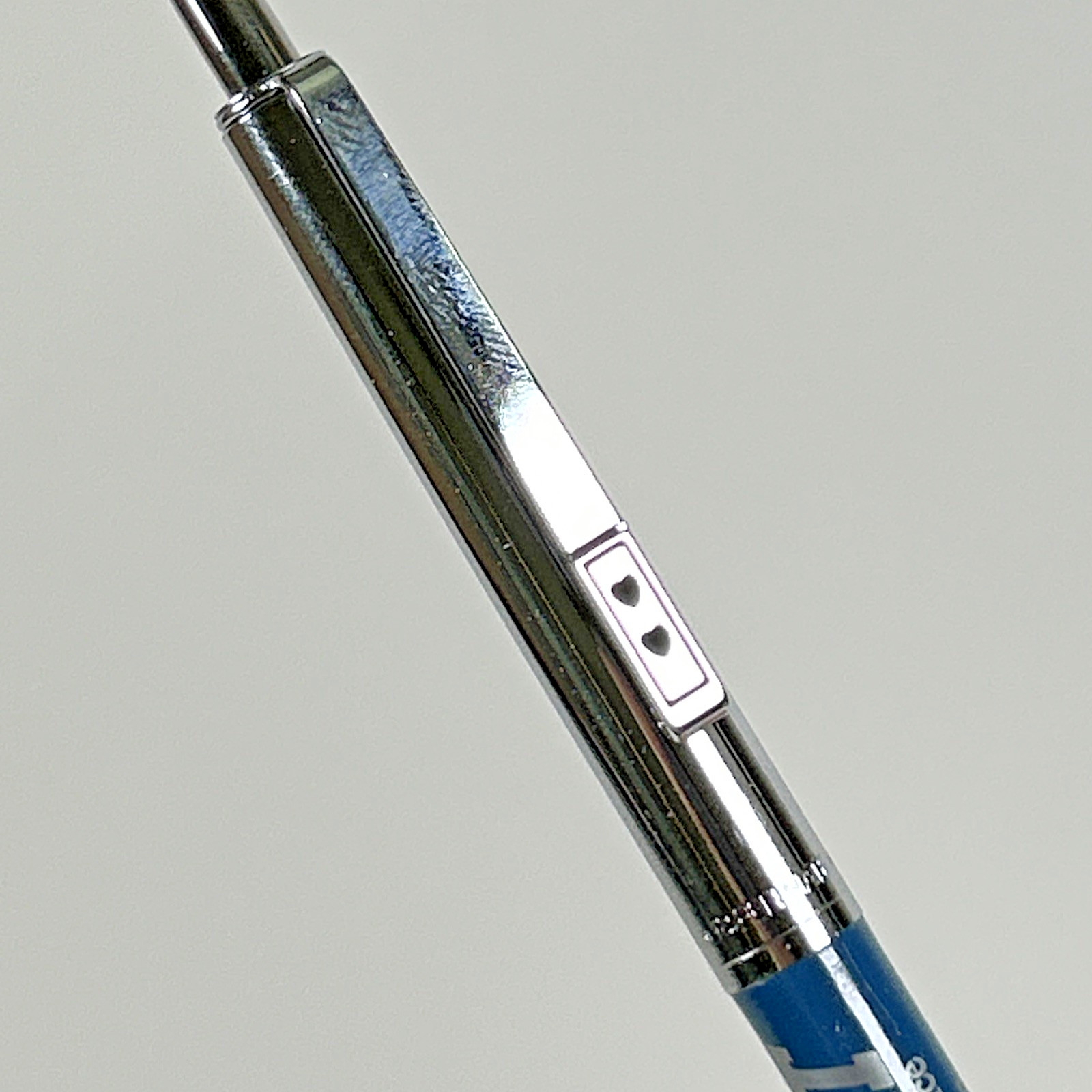 DOU-FAST Paper Mate Blue Chrome Slim Profile Double Heart Vintage Ballpoint Pen
