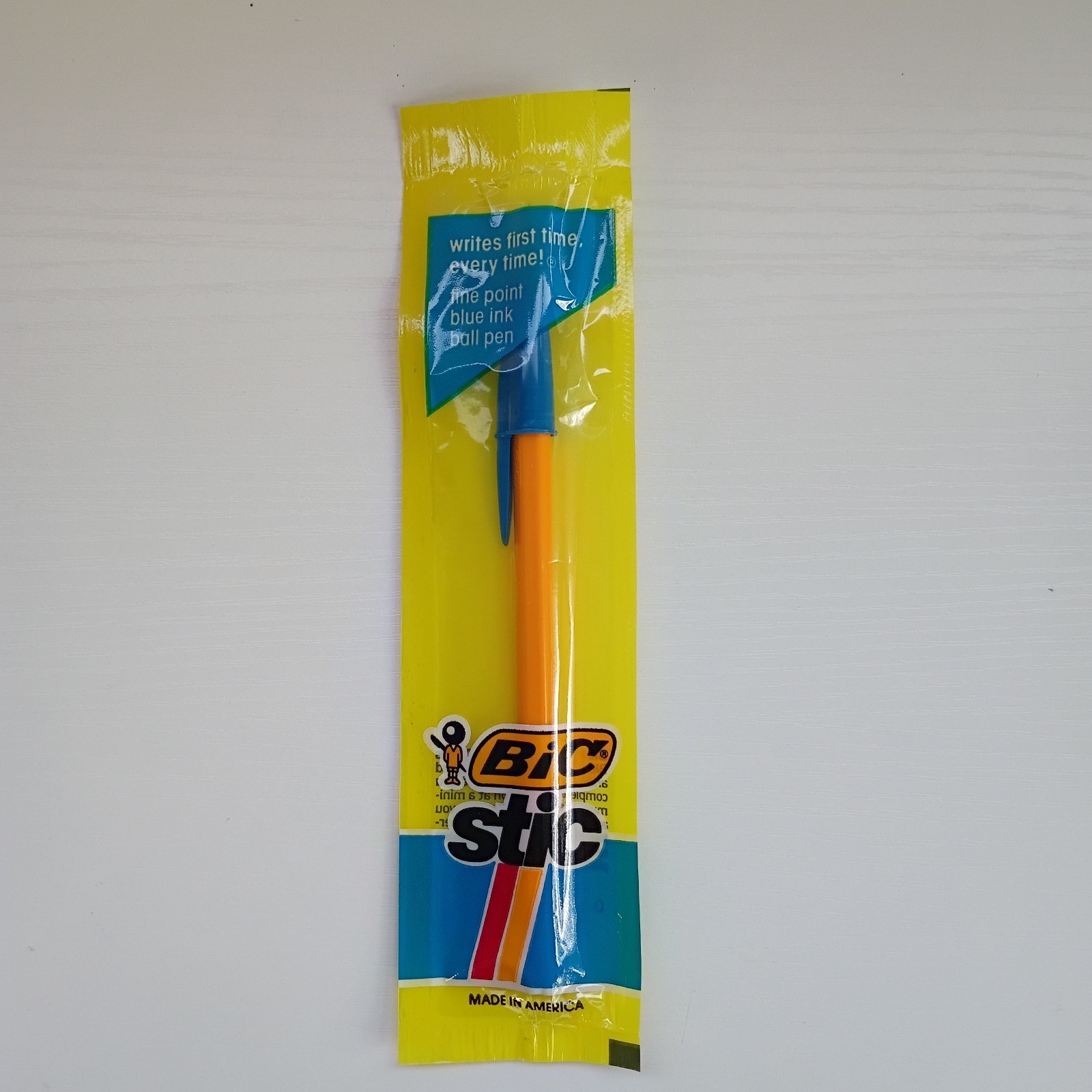 NOS VINTAGE 1985 BIC STIC – BLUE INK FINE BALL POINT PEN USA SEALED
