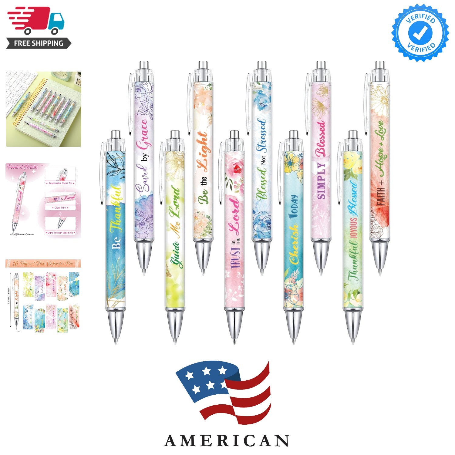 10 Pcs Christian Pens for Women Religious Ink Pens Easter Gifts Inspirational…