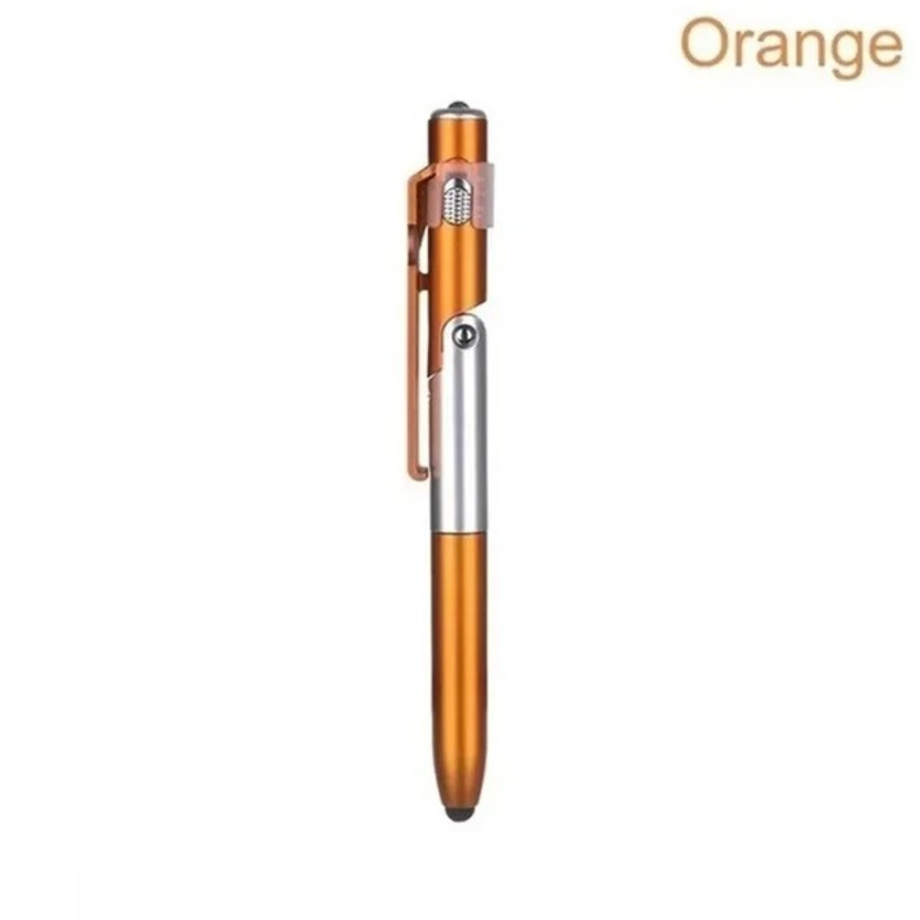 1pc 4 In 1 Multifunction LED Pen Phone Holder Stylus Tool Set Student Stationery