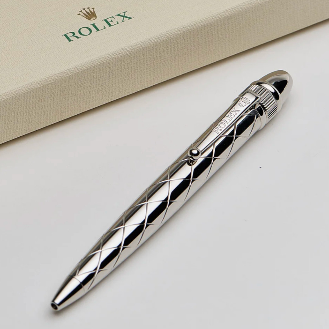 🔥 Rolex Imperial Silver Signature Pen Finish Ballpoint Pen New Perfect Gift Bid