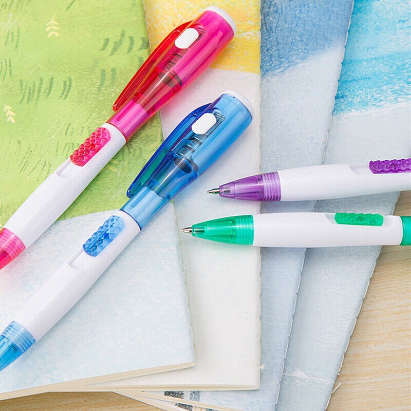 1pc Students Multifunctional Ballpoint Ball Point Pen With LED Flashlight Light