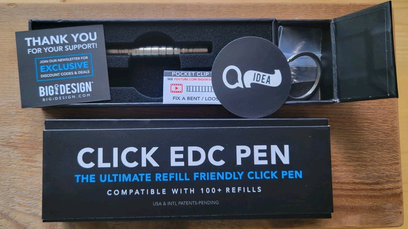 Big Idea Design Click Edc Titanium Pen Stonewash