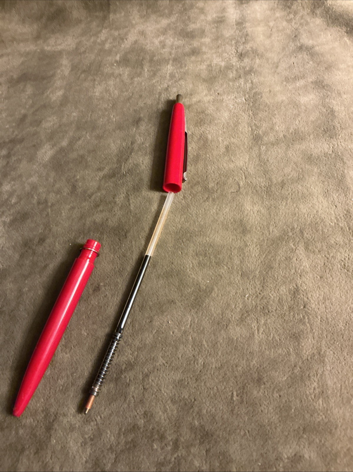 1960S Red Plastic Writing Pen BIC CLIC With Shirt Clip Does Not Write