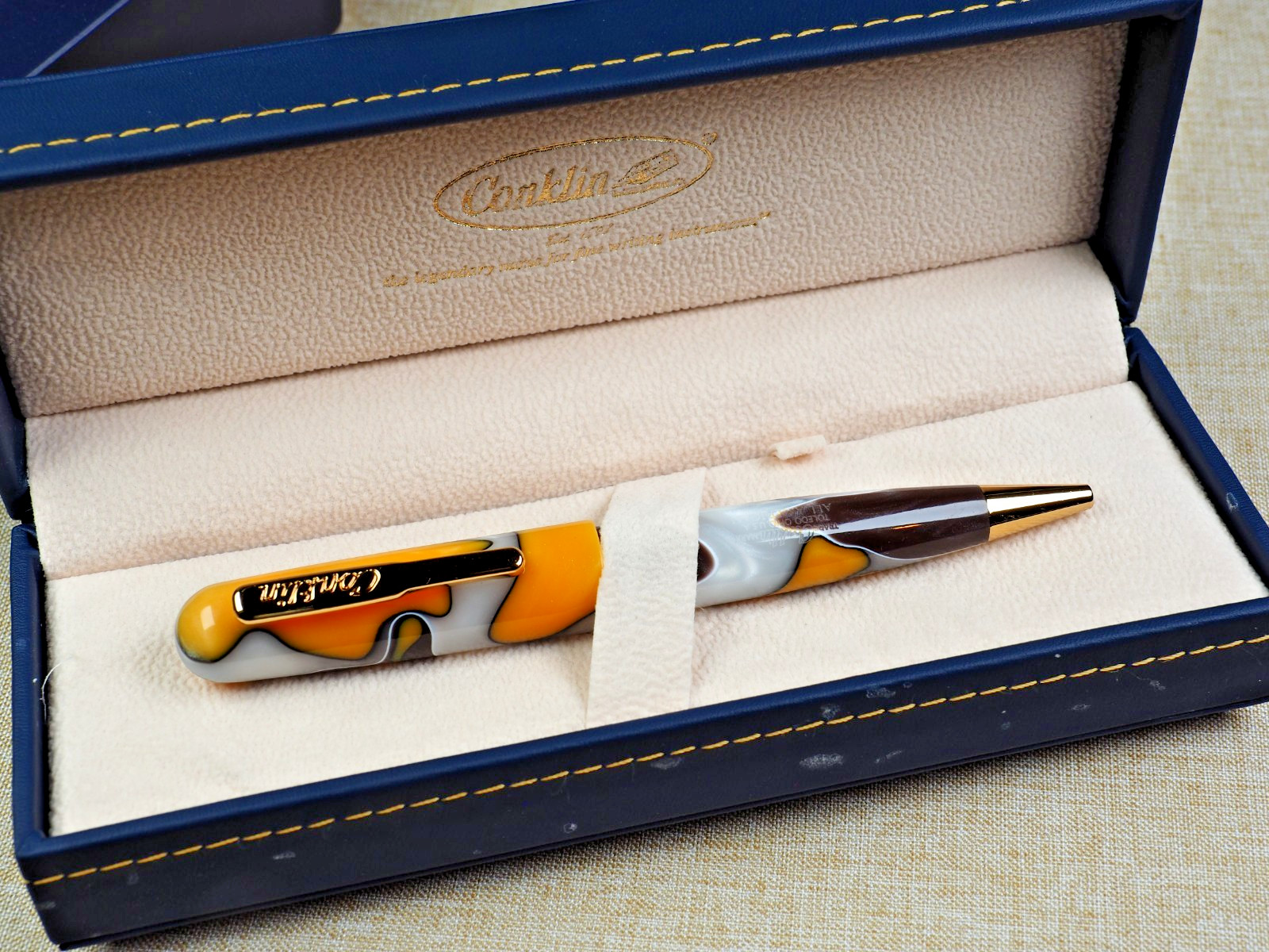 BEAUTIFUL CONKLIN ALL AMERICAN YELLOWSTONE BALLPOINT PEN – NEW IN BOX