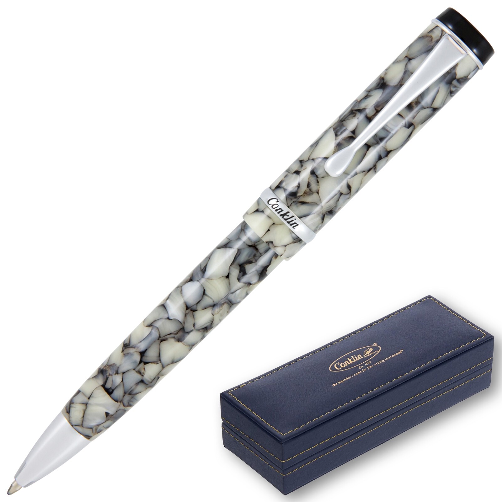 Conklin Duragraph Ballpoint Pen – Cracked Ice, With Medium Tip (CK71315)